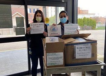 Sparrow Hospital receives a shipment of masks