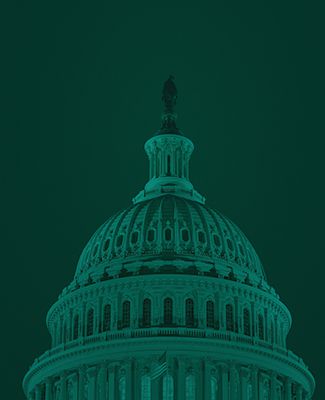 Capitol Building in green duotone