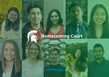 Collage of the ten MSU Homecoming Court members' headshots