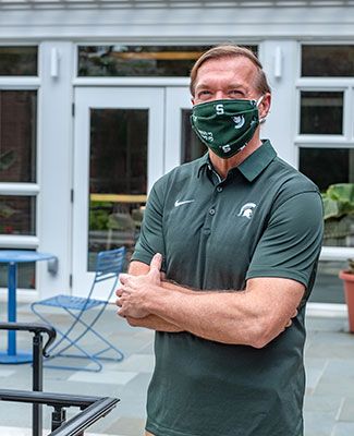 President Stanley on Cowles patio