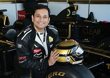 Manoj, MBA ‘91 (Eli Broad College of Business), at the race track