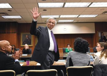 Satish Udpa waves after being appointed MSU's acting president
