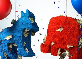 Donkey and Elephant pinatas 