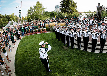 Photo of Spartan Marching Band and fans