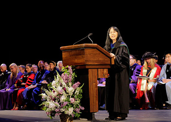 Okhee Lee-Salwen addresses graduates