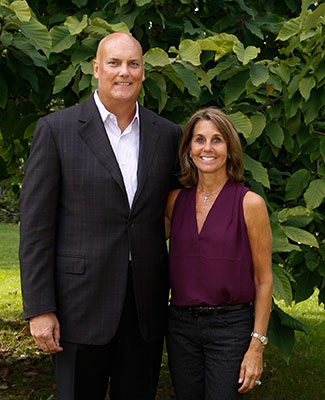 John and Becky Duffey pose on campus at MSU.