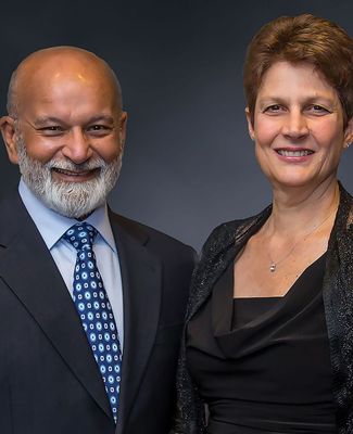 A formal portrait of Shashi and Margaret Gupta