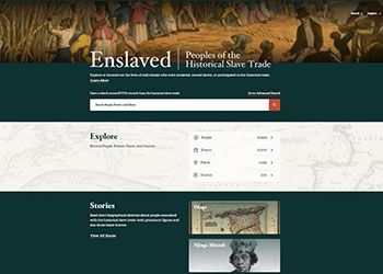 screenshot of enslaved.org homepage