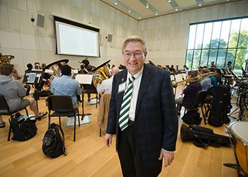 James Billman with an orchestra in the background