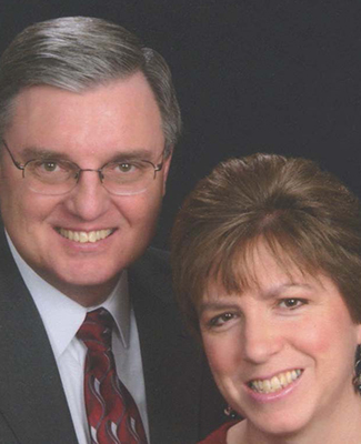 A formal portrait of Valarie and Mark Montgomery