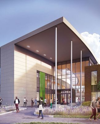 An architectural rendering of the new Broad College of Business pavilion