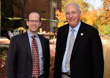 Math department chair Keith Promislow and donor Dan Van Haften