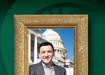 Mitchell Rivard on capitol steps. 