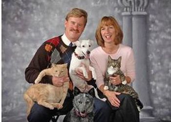 A College of Veterinary Medicine facility campaign for emergency and critical care has begun with a gift from Kurt and Debbie Dunckel pictures here with their pets, counterclockwise from the 
