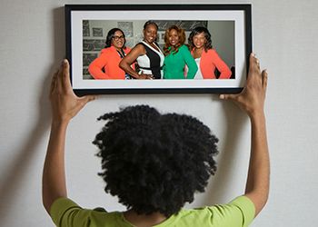 Members of the Atlanta MSU Black Alumni Club in a framed image