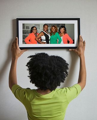 Members of the Atlanta MSU Black Alumni Club in a framed image