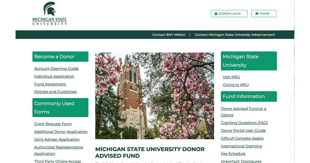 Donor Portal Home