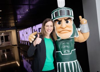 Robyn Fralick and Sparty