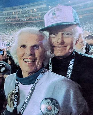 claudia and james prescott at the Rose Bowl in 2015