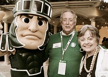 Sparty, Dick Bush and Patty McGuigan