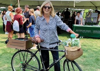 President Woodruff with Bicycle