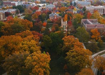 Fall on campus from above