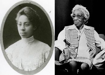 Photos of Myrtle Mowbray in 1907 and 1972.
