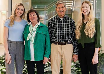 Mari Margaret and Ward Walstrom with two inaugural student awardees of the Walstrom Family Endowed Women’s Health Research Fund:  Roksolana Sudyk (left) and Shannon Harkins (right).