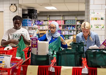 Student volunteers at the MSU Student Food Bank