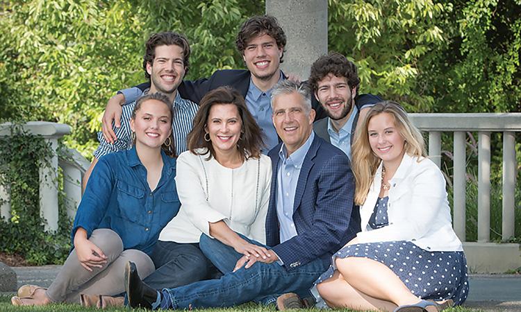 Governor Gretchen Whitmer pictured with her family