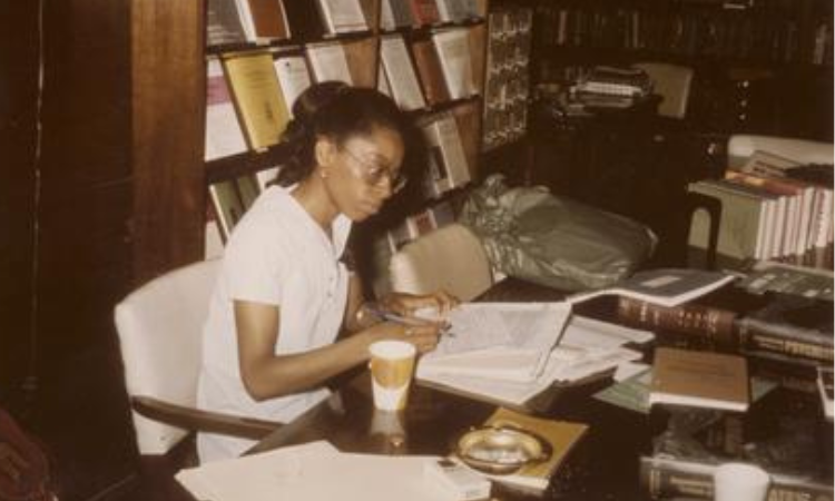 Dr. Barbara Ross-Lee studying at MSU, 1972.