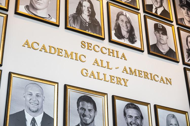 The Academic All-American Gallery at the Clara Bell Smith Center.