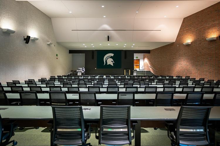 A 210-seat auditorium is used for classes and presentations.