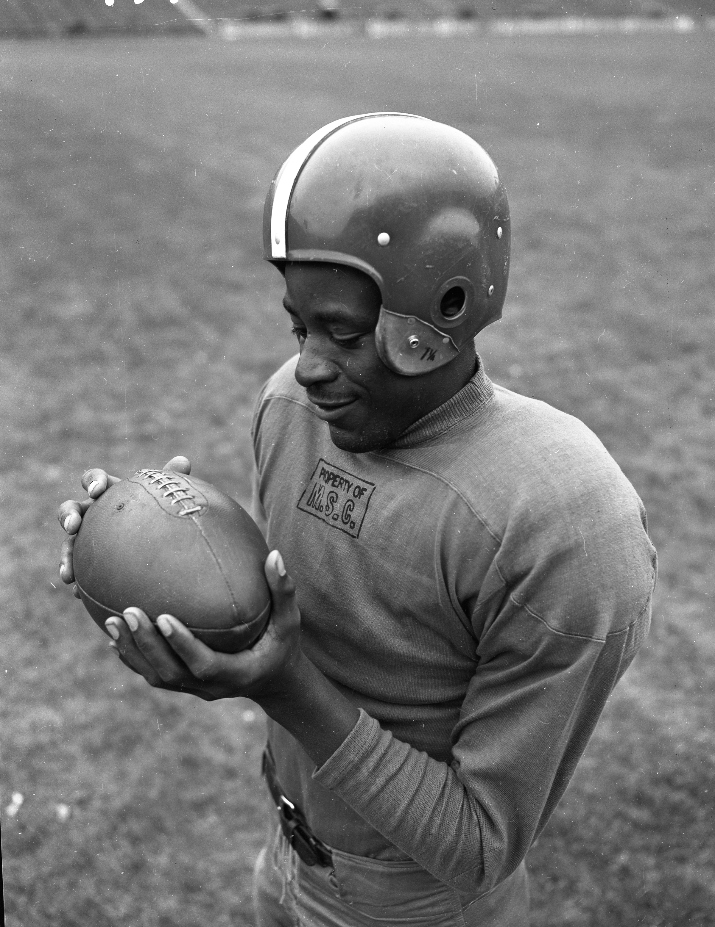 Willie Thrower with Football