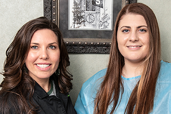 Dentist Dr. Brandi Lindsey and student Danielle Guist