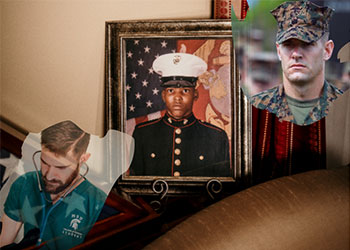 Photo collage featuring Sgt. Leonard Graham.