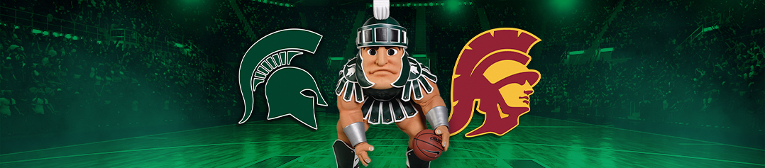 [Banner: MSU at USC Basketball Pep Rally]